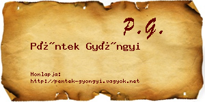 Péntek Gyöngyi névjegykártya